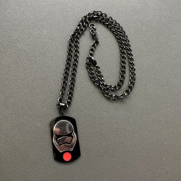 STAR WARS EPISODE 7 STORMTROOPER DOG TAG Steel Pendant Necklace w/ 22" Chain - Picture 2 of 2